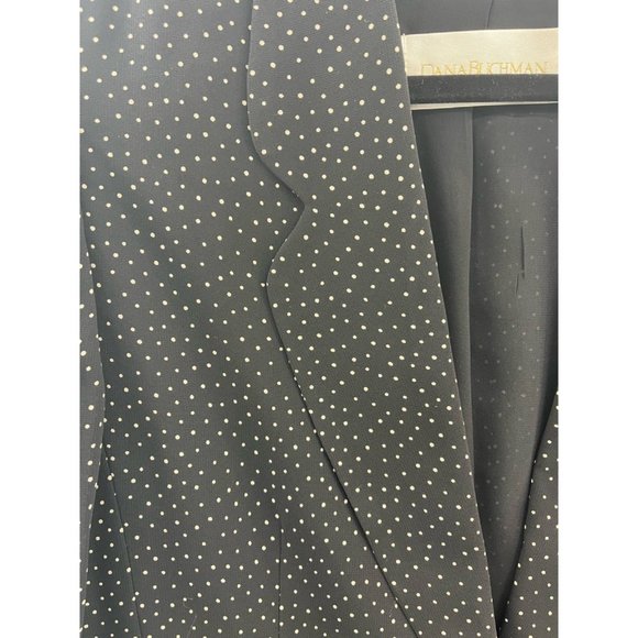 Dana Buchman Womens Suit Jacket Black White Polka Dot Long Sleeve Pockets 6 - Picture 8 of 10